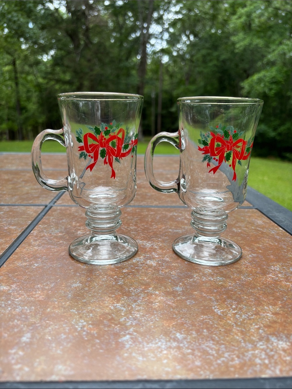 Vintage Libbey Glass Company Pedestal Footed Glass Pattern Is  "Irish Mug"